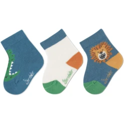 Sterntaler Baby Sokken 3-Pack Krokodil Medium Blauw -Kleintje Luxe sterntaler baby sokken 3 pack krokodil medium blauw a409353 4