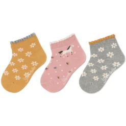 Sterntaler Korte Sokken 3-pack Bloemen Geel -Kleintje Luxe sterntaler korte sokken 3 pack bloemen geel a409394 4