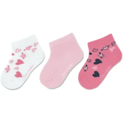 Sterntaler Korte Sokken 3-pack Hartjes Roze