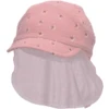 Sterntaler Peaked Cap Met Nekbeschermer Bloemen Lichtroze