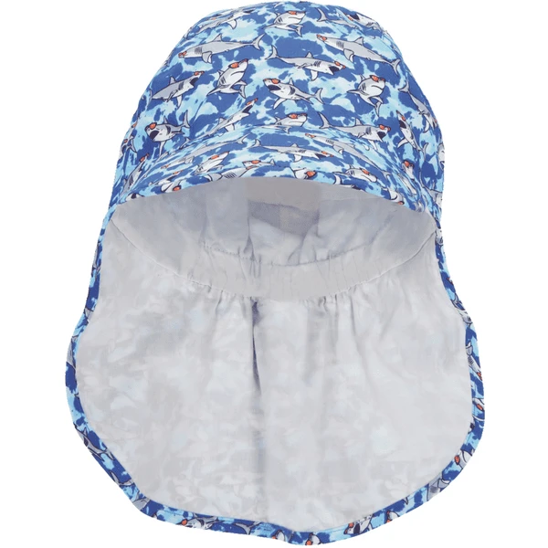 Sterntaler Piekmuts Met Nekbescherming Haaien Blauw 2 Sterntaler Piekmuts Met Nekbescherming Haaien Blauw - Afbeelding 2