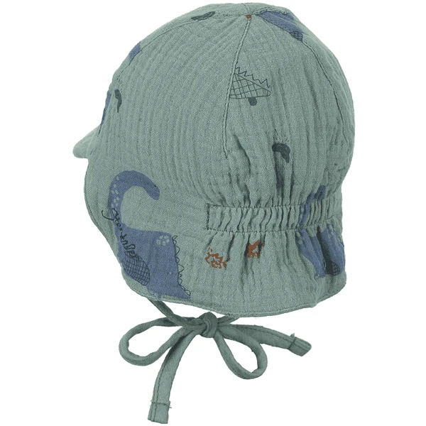 Sterntaler Reversible Peaked Cap Met Nekbeschermer Dinos Donkergroen 3 Sterntaler Reversible Peaked Cap Met Nekbeschermer Dinos Donkergroen - Afbeelding 3