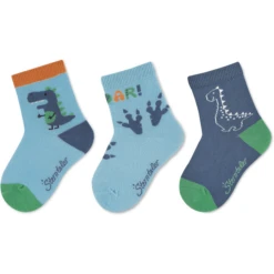 Sterntaler Sokken 3-pack Dino Hemelsblauw