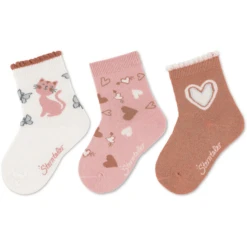 Sterntaler Sokken 3-pack Kat Roze -Kleintje Luxe sterntaler sokken 3 pack kat roze a409370 4
