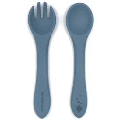 The Cotton Cloud Siliconen Bestekset Voor Kinderen Smokey Blue -Kleintje Luxe the cotton cloud siliconen bestekset voor kinderen smokey blue a320337 2