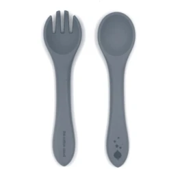 The Cotton Cloud Siliconen Bestekset Voor Kinderen Storm Grey -Kleintje Luxe the cotton cloud siliconen bestekset voor kinderen storm grey a320331 2