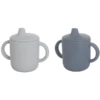 The Cotton Cloud Siliconen Drinkbekerset, Lili De Beer, Indigo /Sky
