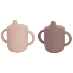 The Cotton Cloud Siliconen Drinkbekerset, Lili De Beer, Plum / Blush