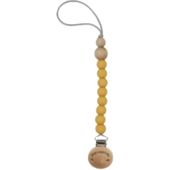 The Cotton Cloud Siliconen Fopspeenketting Rond Mosterd