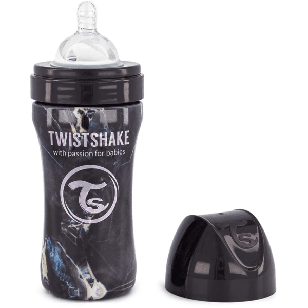 Twistshake TWIST SHAKE Babyfles Anti-koliek Roestvrij Staal 330 Ml In Marmer Zwart 2 Twistshake TWIST SHAKE Babyfles Anti-koliek Roestvrij Staal 330 Ml In Marmer Zwart - Afbeelding 2
