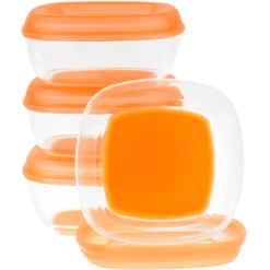 Vital Baby Diepvriesbakjes Mini Vanaf 4 Maanden 90 Ml, 4 Stuks In Orange -Kleintje Luxe vital baby diepvriesbakjes mini vanaf 4 maanden 90 ml 4 stuks in orange a318492 2