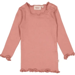 Wheat Kanten Shirt Met Lange Mouwen Van Old Rose